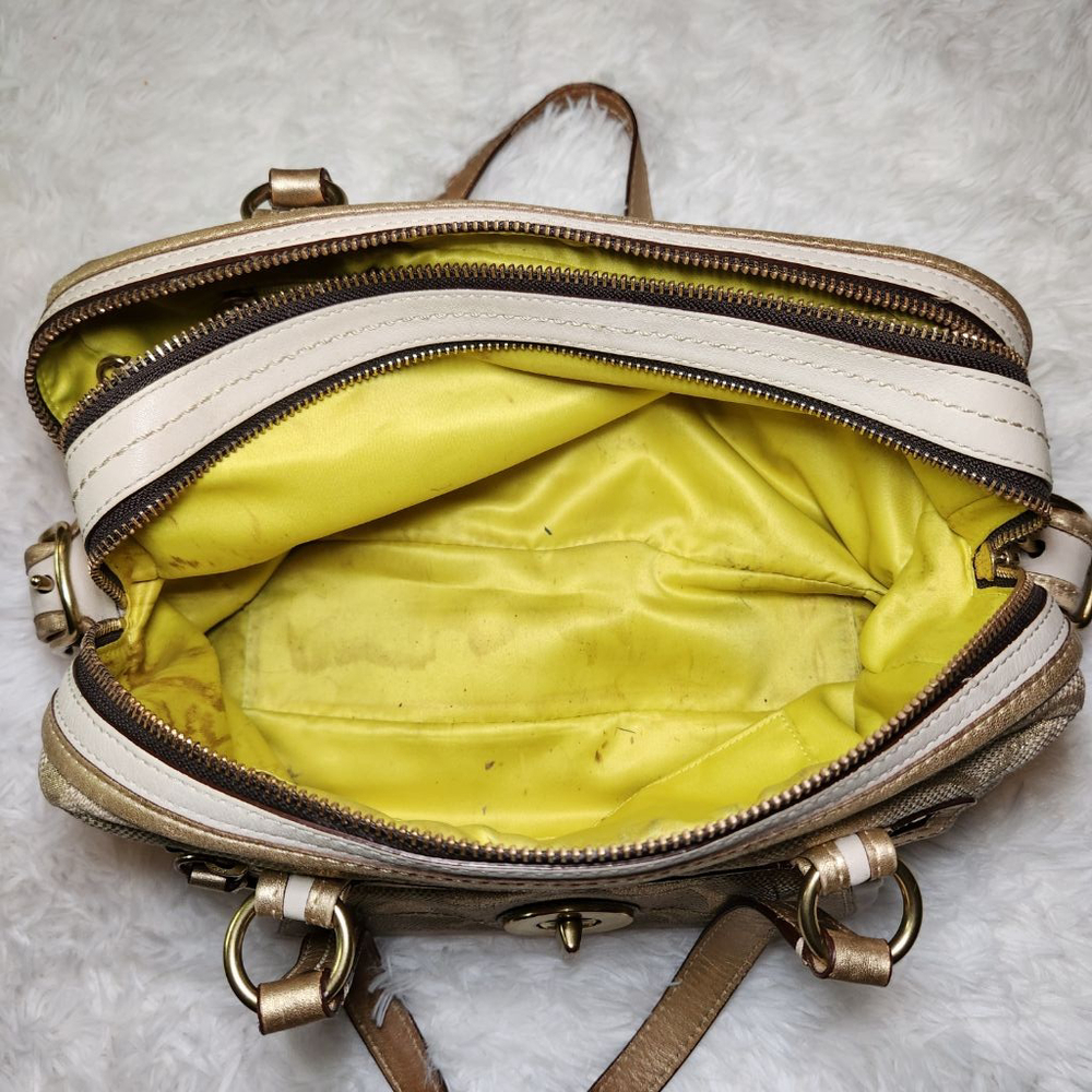 Coach Poppy Signature Bonnie Double Zip Top Handle Satchel - Picture 10 of 12